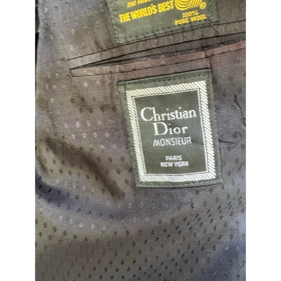 CHRISTIAN DIOR MENS BLACK WOOL BLAZER VINTAGE SIZE 42 Large - Picture 10 of 11